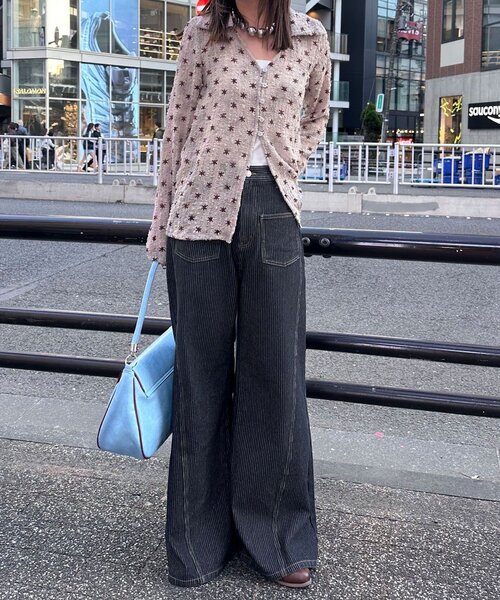 CIAOPANIC（チャオパニック）の「ぽこぽこポップコーンスキッパーシャツ（シャツ/ブラウス・レディース・アイボリー/ブルー/ピンク/グリーン/ブラウン・ONE SIZE）」の10枚目の写真