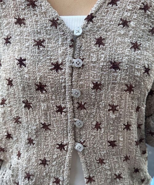 CIAOPANIC（チャオパニック）の「ぽこぽこポップコーンスキッパーシャツ（シャツ/ブラウス・レディース・アイボリー/ブルー/ピンク/グリーン/ブラウン・ONE SIZE）」の14枚目の写真