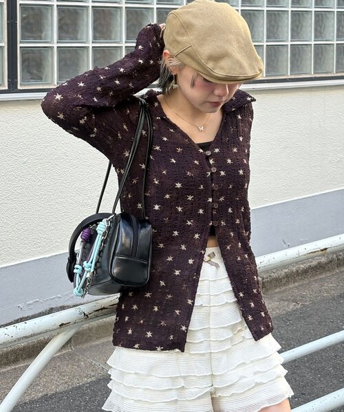 CIAOPANIC（チャオパニック）の「ぽこぽこポップコーンスキッパーシャツ（シャツ/ブラウス・レディース・アイボリー/ブルー/ピンク/グリーン/ブラウン・ONE SIZE）」の16枚目の写真