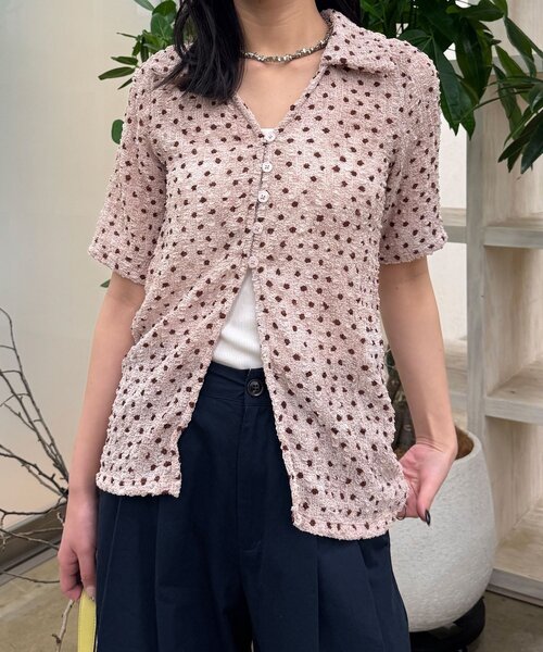 CIAOPANIC(チャオパニック)の「ぽこぽこポップコーンスキッパーシャツ(シャツ/ブラウス・レディース・アイボリー/ブルー/ピンク/グリーン/ブラウン/ホワイト/グリーン系その他/ブルー系その他/ピンク系その他/ブラウン系その他・ONE SIZE/0)」の15枚目の写真