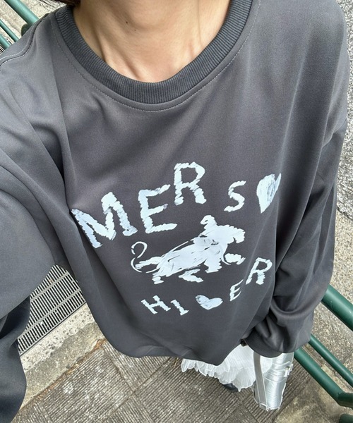 LAC-VERT（ラック・ヴェール）の「落書き風ドッグプルオーバー（スウェット・レディース・グレー/チャコールグレー・FREE）」の11枚目の写真