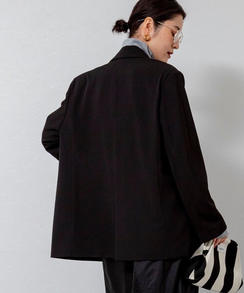 MAQWEL（マクウェル）の「【MAQWEL/マクウェル】オーバージャケット（テーラードジャケット・レディース・ベージュ/ブラック・FREE）」の8枚目の写真