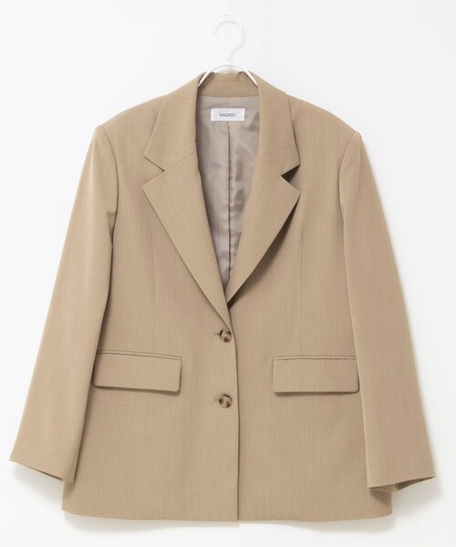 MAQWEL（マクウェル）の「【MAQWEL/マクウェル】オーバージャケット（テーラードジャケット・レディース・ベージュ/ブラック・FREE）」の10枚目の写真