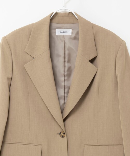 MAQWEL（マクウェル）の「【MAQWEL/マクウェル】オーバージャケット（テーラードジャケット・レディース・ベージュ/ブラック・FREE）」の11枚目の写真