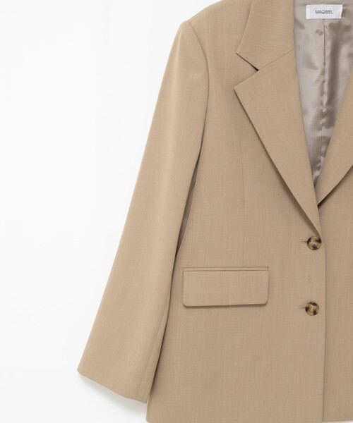 MAQWEL（マクウェル）の「【MAQWEL/マクウェル】オーバージャケット（テーラードジャケット・レディース・ベージュ/ブラック・FREE）」の19枚目の写真