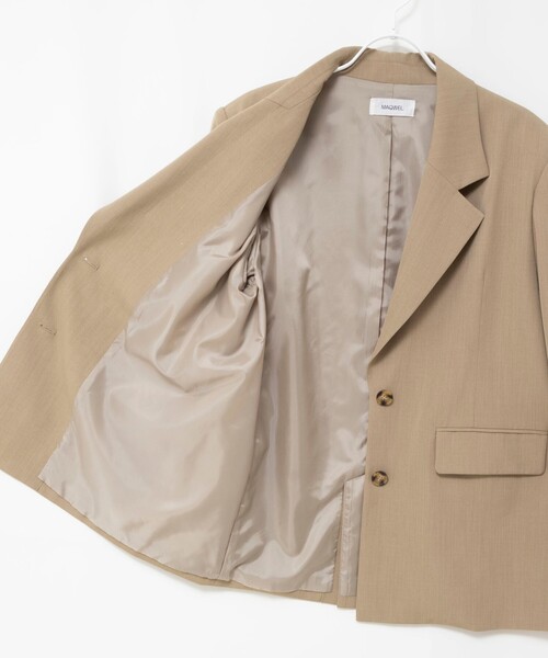 MAQWEL（マクウェル）の「【MAQWEL/マクウェル】オーバージャケット（テーラードジャケット・レディース・ベージュ/ブラック・FREE）」の20枚目の写真