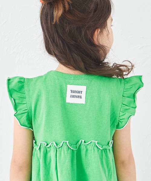 pairmanon(ペアマノン)の「【綿100%】ガールズ メロー ティアードワンピース(ワンピース・キッズ・オレンジ/ライトパープル/ピンク/グリーン・100/110/120/130/140/150/90)」の10枚目の写真