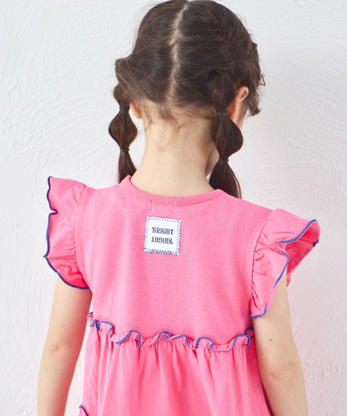 pairmanon(ペアマノン)の「【綿100%】ガールズ メロー ティアードワンピース(ワンピース・キッズ・オレンジ/ライトパープル/ピンク/グリーン・100/110/120/130/140/150/90)」の17枚目の写真