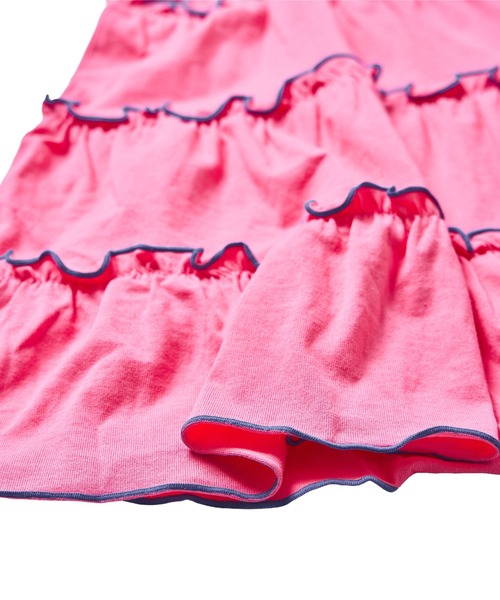 pairmanon(ペアマノン)の「【綿100%】ガールズ メロー ティアードワンピース(ワンピース・キッズ・オレンジ/ライトパープル/ピンク/グリーン・100/110/120/130/140/150/90)」の8枚目の写真