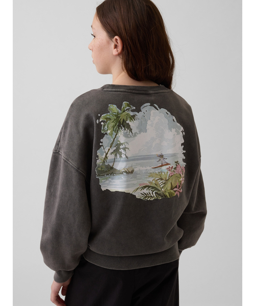 GAP(ギャップ)の「Gap × ディズニー ヴィンテージソフト オーバーサイズ スウェットシャツ (キッズ)(スウェット・キッズ・イエロー/ホワイト/ブラック・160cm/150cm/140cm/130cm/120cm/110cm)」の1枚目の写真