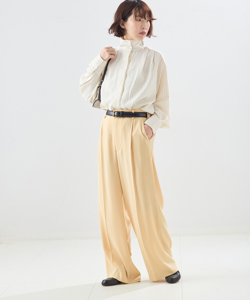 A PUPIL(アピューピル)の「【A PUPIL/ア ピューピル】別注 HNK RGLN BL STRIPES:ブラウス(シャツ/ブラウス・レディース・ネイビー/アイボリー・MEDIUM)」の3枚目の写真