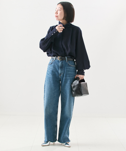A PUPIL(アピューピル)の「【A PUPIL/ア ピューピル】別注 HNK RGLN BL STRIPES:ブラウス(シャツ/ブラウス・レディース・ネイビー/アイボリー・MEDIUM)」の9枚目の写真