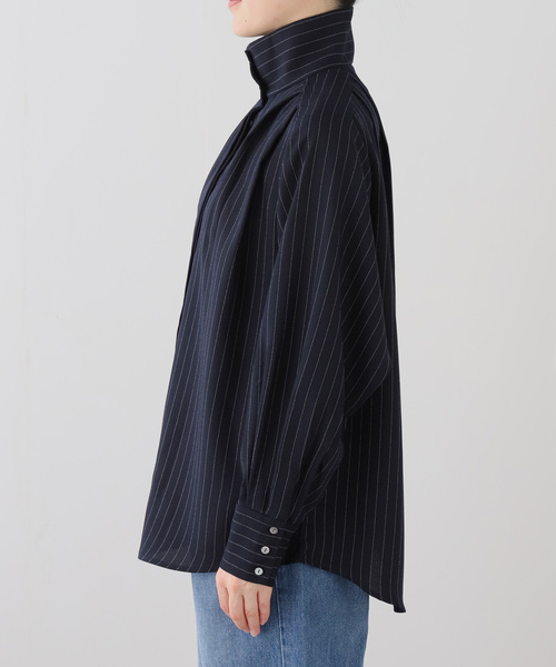 A PUPIL(アピューピル)の「【A PUPIL/ア ピューピル】別注 HNK RGLN BL STRIPES:ブラウス(シャツ/ブラウス・レディース・ネイビー/アイボリー・MEDIUM)」の17枚目の写真