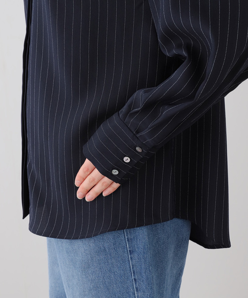 A PUPIL(アピューピル)の「【A PUPIL/ア ピューピル】別注 HNK RGLN BL STRIPES:ブラウス(シャツ/ブラウス・レディース・ネイビー/アイボリー・MEDIUM)」の20枚目の写真