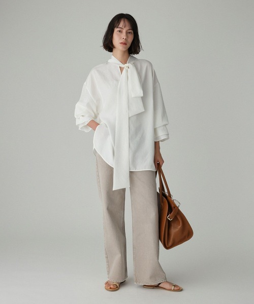 BABYLONE（バビロン）の「2WAYボウタイブラウス（シャツ/ブラウス・レディース・イエロー/ホワイト・フリー）」の6枚目の写真