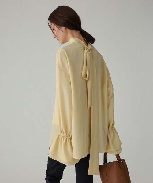 BABYLONE（バビロン）の「2WAYボウタイブラウス（シャツ/ブラウス・レディース・イエロー/ホワイト・フリー）」の15枚目の写真