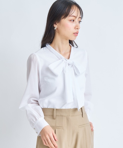 NOELA(ノエラ)の「ビッグボウタイブラウス(シャツ/ブラウス・レディース・グレー/オフホワイト/サックスブルー・フリー)」の5枚目の写真
