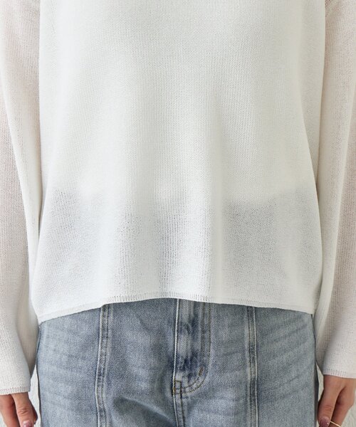 Jena espace merveilleux（ジェナ　エスパスメルヴェイユ）の「【春ニット】ギマライクカタアゼVニット（ニット/セーター・レディース・ベージュ/オフホワイト/ブラック・FREE）」の21枚目の写真