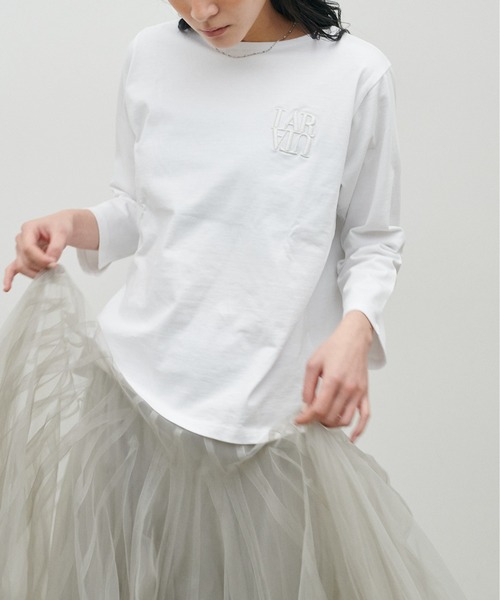 LARUTA（ラルータ）の「【LARUTA】厚盛りNEWちびロゴ刺繍ロンT（Tシャツ/カットソー・レディース・ピンク/その他1/その他2/その他3/オフホワイト・FREE）」の7枚目の写真