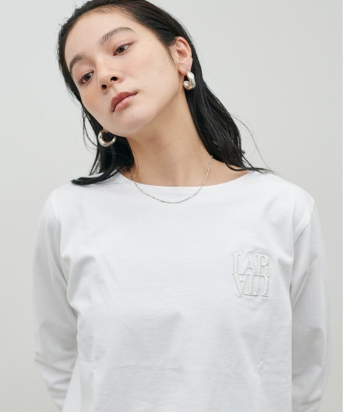 LARUTA（ラルータ）の「【LARUTA】厚盛りNEWちびロゴ刺繍ロンT（Tシャツ/カットソー・レディース・ピンク/その他1/その他2/その他3/オフホワイト・FREE）」の6枚目の写真