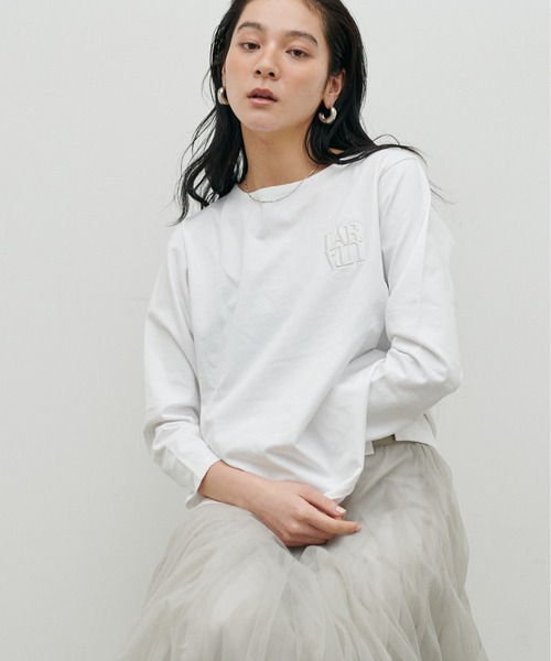 LARUTA（ラルータ）の「【LARUTA】厚盛りNEWちびロゴ刺繍ロンT（Tシャツ/カットソー・レディース・ピンク/その他1/その他2/その他3/オフホワイト・FREE）」の9枚目の写真