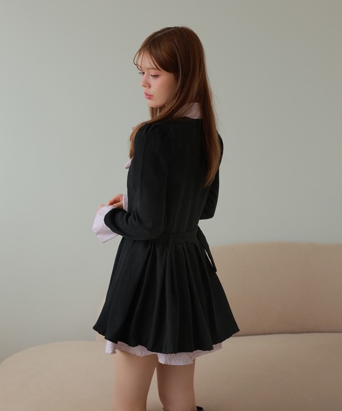 M DOLLY(エムドリー)の「front ribbon risa mini dress/フロントリボンリサミニドレス(ワンピース・レディース・ブラック/ブルー・M/S)」の12枚目の写真