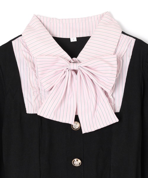 M DOLLY(エムドリー)の「front ribbon risa mini dress/フロントリボンリサミニドレス(ワンピース・レディース・ブラック/ブルー・M/S)」の9枚目の写真