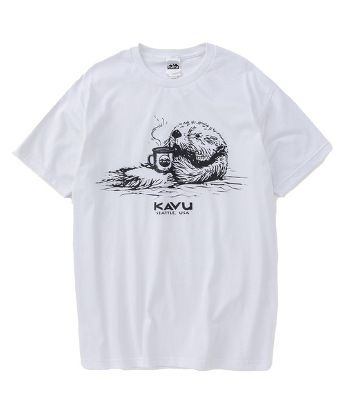 KAVU(カブー)の「KAVU/カブー Sea Otter Tee/シーオッター Tシャツ(Tシャツ/カットソー・メンズ・ヘザーグレー/ブルーグリーン/ホワイト・LARGE/MEDIUM/X-LARGE)」の2枚目の写真