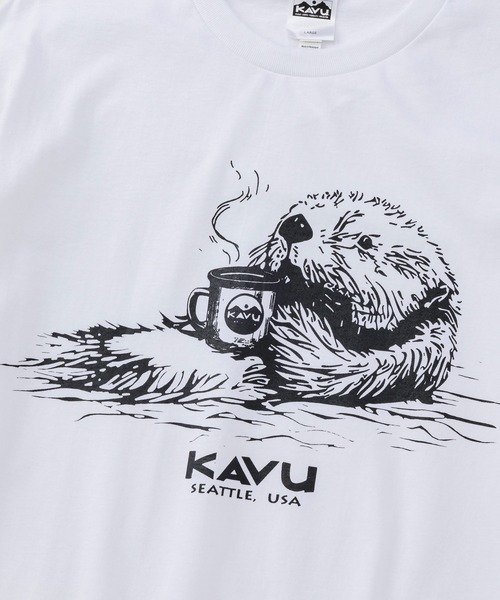 KAVU(カブー)の「KAVU/カブー Sea Otter Tee/シーオッター Tシャツ(Tシャツ/カットソー・メンズ・ヘザーグレー/ブルーグリーン/ホワイト・LARGE/MEDIUM/X-LARGE)」の5枚目の写真