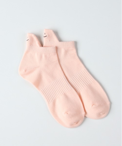 Right-on（ライトオン）の「BASIC SOCKS(ベーシックソックス)Ａスマイル刺繍ソックス（ソックス/靴下・レディース・ブラック/オフホワイト/グレー/イエロー/ピンク・フリー）」の12枚目の写真