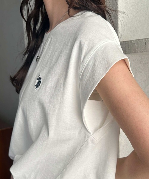U.S. POLO ASSN.(ユーエスポロアッスン)の「GeeRA別注【U.S. POLO ASSN.】大人のゆったりリラックススタイル 接触冷感フレンチスリーブTシャツ(Tシャツ/カットソー・レディース・ブラック/オフホワイト/ホワイト系その他・MEDIUM/LARGE/X-LARGE)」の22枚目の写真