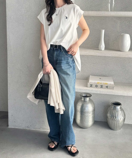 U.S. POLO ASSN.(ユーエスポロアッスン)の「GeeRA別注【U.S. POLO ASSN.】大人のゆったりリラックススタイル 接触冷感フレンチスリーブTシャツ(Tシャツ/カットソー・レディース・ブラック/オフホワイト/ホワイト系その他・MEDIUM/LARGE/X-LARGE)」の21枚目の写真
