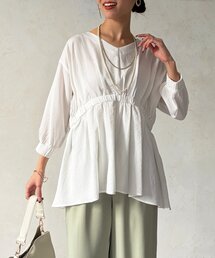 Chez toi | ギャザーペプラムチュニック(シャツ/ブラウス)