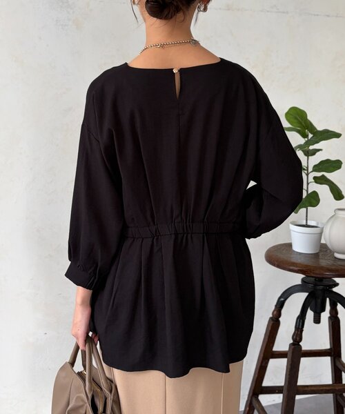 Chez toi（シェトワ）の「ギャザーペプラムチュニック（シャツ/ブラウス・レディース・オレンジ/ホワイト/ブラック・FREE）」の22枚目の写真