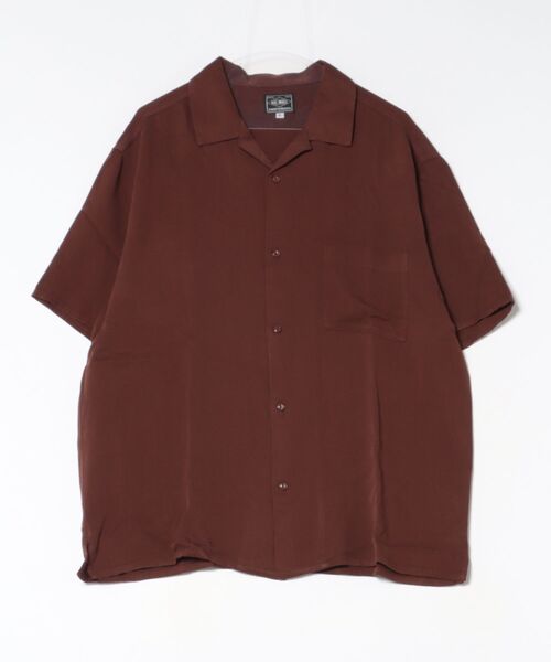 BIG MIKE（ビッグマイク）の「BIG MIKE ビッグマイク / レーヨンシャツ 半袖 オープンカラー 無地アロハ とろみシャツ メンズ レディース //// 102625540（シャツ/ブラウス・メンズ・ダークネイビー/グリーン/ダークブラウン/オレンジ・MEDIUM/X-LARGE/LARGE）」の21枚目の写真