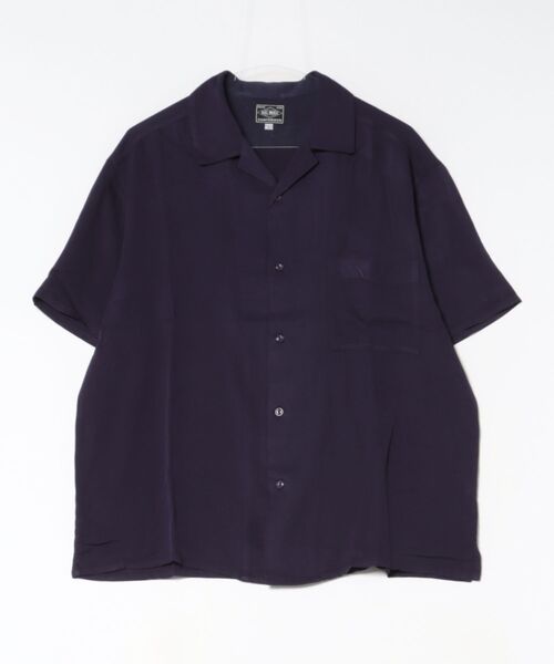 BIG MIKE（ビッグマイク）の「BIG MIKE ビッグマイク / レーヨンシャツ 半袖 オープンカラー 無地アロハ とろみシャツ メンズ レディース //// 102625540（シャツ/ブラウス・メンズ・ダークネイビー/グリーン/ダークブラウン/オレンジ・MEDIUM/X-LARGE/LARGE）」の18枚目の写真