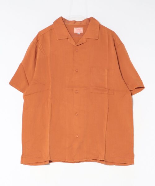 BIG MIKE（ビッグマイク）の「BIG MIKE ビッグマイク / レーヨンシャツ 半袖 オープンカラー 無地アロハ とろみシャツ メンズ レディース //// 102625540（シャツ/ブラウス・メンズ・ダークネイビー/グリーン/ダークブラウン/オレンジ・MEDIUM/X-LARGE/LARGE）」の19枚目の写真