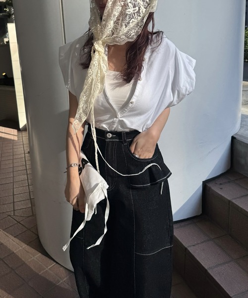 セール】【Hanes for WILLFULLY】2P BEEFY-T balloon sleeve tops（T
