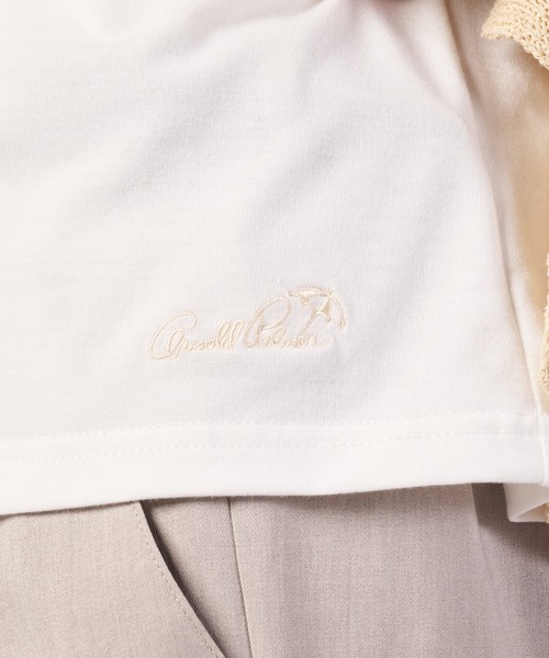 Arnold Palmer(アーノルドパーマー)の「メッシュニット プルオーバー + レイヤードT セット(Tシャツ/カットソー・レディース・ライトベージュ/ブラック/サックスブルー・S/M/L)」の17枚目の写真