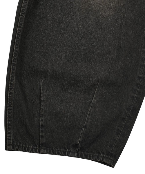 X-girl（エックスガール）の「TUCK WIDE LEG DENIM PANTS（デニムパンツ・レディース・ブラウン/ライトインディゴブルー・S/M）」の15枚目の写真