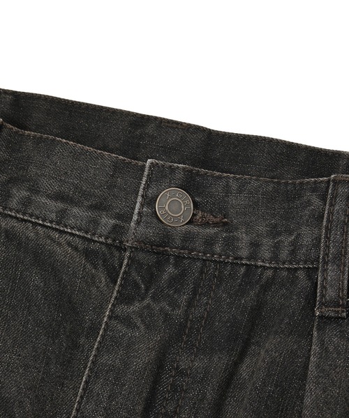 X-girl（エックスガール）の「TUCK WIDE LEG DENIM PANTS（デニムパンツ・レディース・ブラウン/ライトインディゴブルー・S/M）」の17枚目の写真