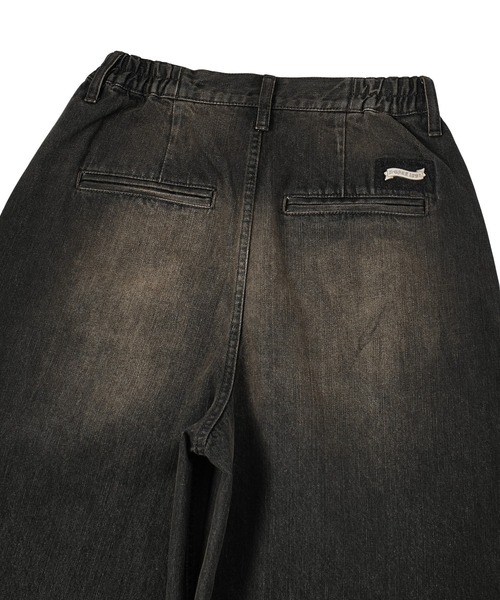 X-girl（エックスガール）の「TUCK WIDE LEG DENIM PANTS（デニムパンツ・レディース・ブラウン/ライトインディゴブルー・S/M）」の13枚目の写真