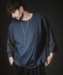mlt5615-スリットレイヤード8分袖BIG-T Tシャツ(458006-441T)