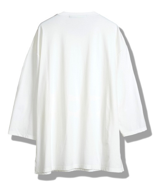 NO ID.（ノーアイディ）の「mlt5615-ｽﾘｯﾄﾚｲﾔｰﾄﾞ8分袖BIG-T Tシャツ(458006-441T)（Tシャツ/カットソー・メンズ・グレー/ブラック/ホワイト・ONE SIZE）」の10枚目の写真