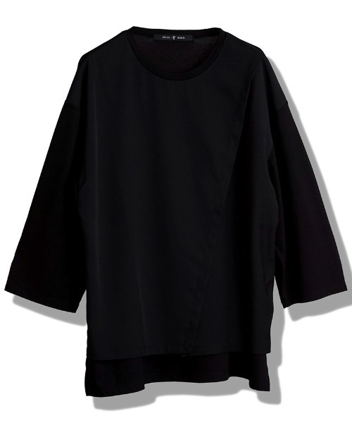 NO ID.（ノーアイディ）の「mlt5615-ｽﾘｯﾄﾚｲﾔｰﾄﾞ8分袖BIG-T Tシャツ(458006-441T)（Tシャツ/カットソー・メンズ・グレー/ブラック/ホワイト・ONE SIZE）」の13枚目の写真