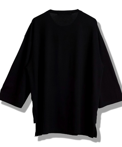 NO ID.（ノーアイディ）の「mlt5615-ｽﾘｯﾄﾚｲﾔｰﾄﾞ8分袖BIG-T Tシャツ(458006-441T)（Tシャツ/カットソー・メンズ・グレー/ブラック/ホワイト・ONE SIZE）」の14枚目の写真