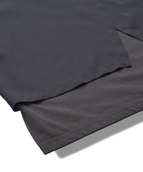 NO ID.（ノーアイディ）の「mlt5615-ｽﾘｯﾄﾚｲﾔｰﾄﾞ8分袖BIG-T Tシャツ(458006-441T)（Tシャツ/カットソー・メンズ・グレー/ブラック/ホワイト・ONE SIZE）」の17枚目の写真