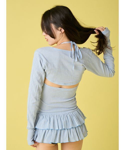 LILYBROWN  リリーブラウン　シャーリングワンピーススイムウェア　水着 SWIMWEAR COLLECTION 夏の主役に♡ 最旬水着コレクション| LILY BROWN