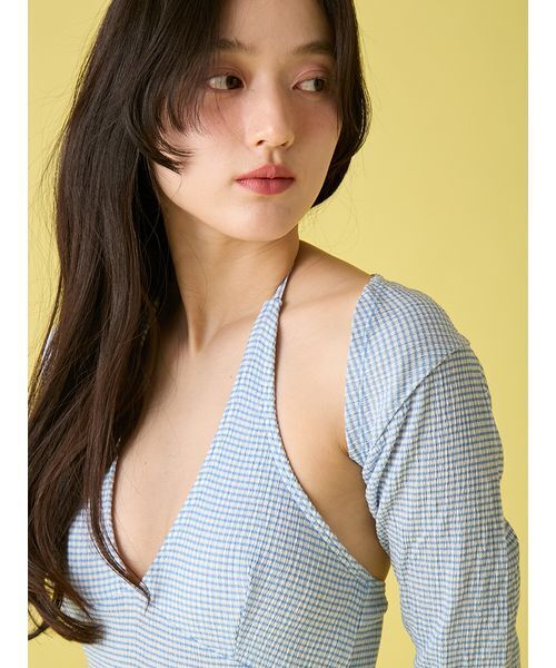 LILY BROWN(リリーブラウン)の「ボレロセットワンピース型スウィムウェア(水着・レディース・ドット/ライトブルー・F)」の11枚目の写真