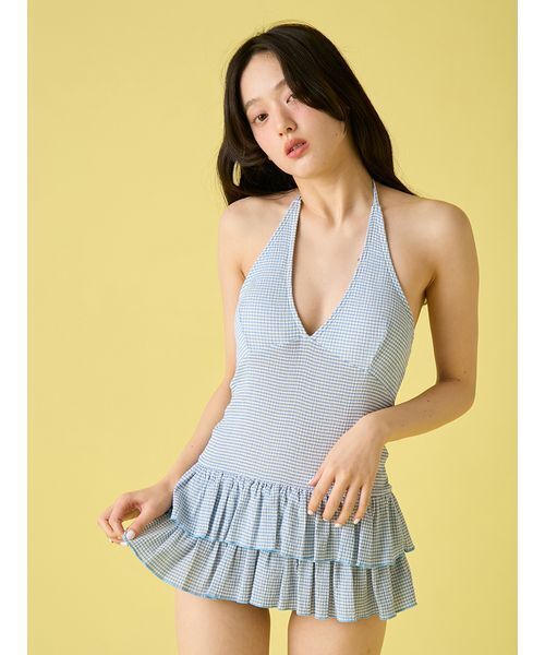 LILYBROWN  リリーブラウン　シャーリングワンピーススイムウェア　水着 LILYBROWN リリーブラウン シャーリングワンピーススイムウェア 水着の